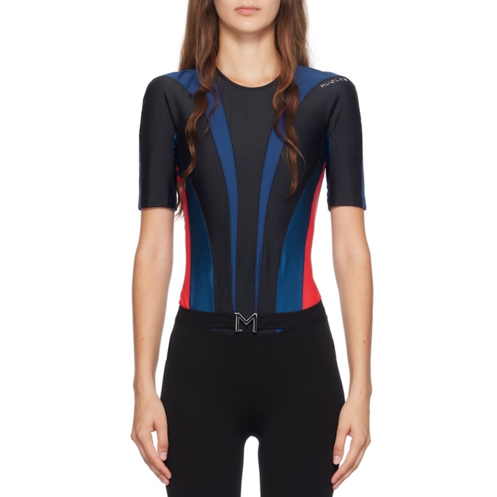 MUGLER multi-color black/blue sport t-shirt